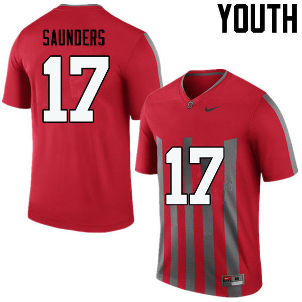 Ohio State Buckeyes C.J. Saunders Youth #17 Throwback Game Stitched College Football Jersey